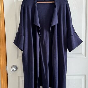 Elegant Navy Open Front Cardigan